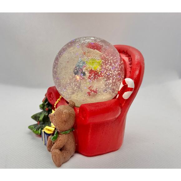 3in Mini Christmas Snow Globe for the Holidays Charm – Snowman & Teddy Bear - Picture 5 of 9